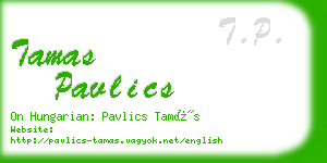 tamas pavlics business card